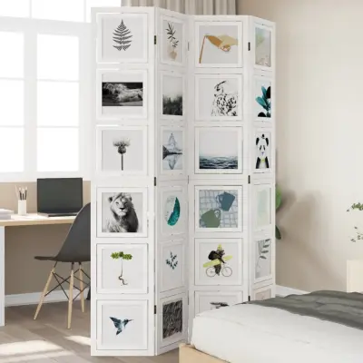 The Living Store Paravan 4-delni bel trden les pavlovnije - Pregrada Za Prostor