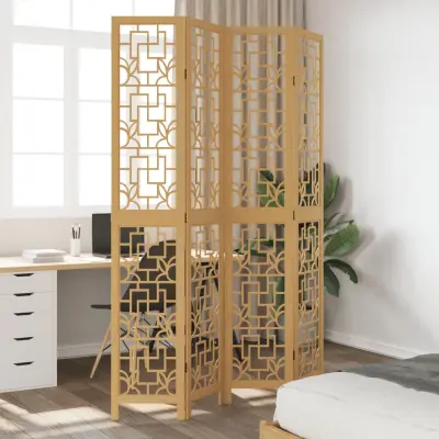 The Living Store Paravan 4-delni rjav trden les pavlovnije - Pregrada Za Prostor