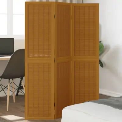 The Living Store Paravan 3-delni rjav trden les pavlovnije - Pregrada Za Prostor