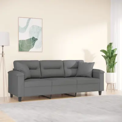 The Living Store Trosed z blazinami temno siv 180 cm tkanina iz mikrovlaken - Trosed