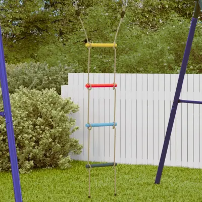 The Living Store Lestev iz vrvi za otroke s 4 prečkami večbarvna - Lestev Iz Vrvi