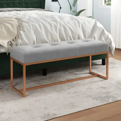 The Living Store Klop siva 110x36x45 cm žamet - Klop