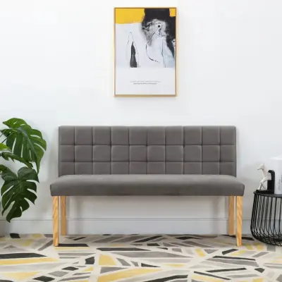 The Living Store Klop 140 cm siv žamet - Klop
