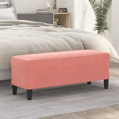 The Living Store Klop roza 100x35x41 cm žamet - Klop