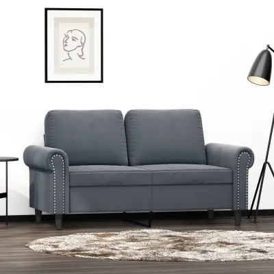 The Living Store Dvosed temno siv 120 cm žamet - Dvosed