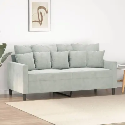 The Living Store Dvosed svetlo siv 140 cm žamet - Dvosed