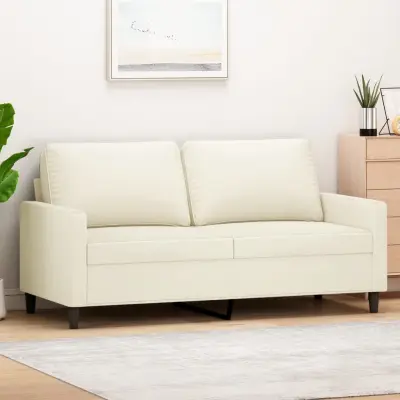 The Living Store Kavč dvosed krem 140 cm žamet - Dvosed
