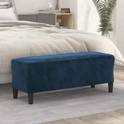 The Living Store Klop modra 100x35x41 cm žamet - Klop