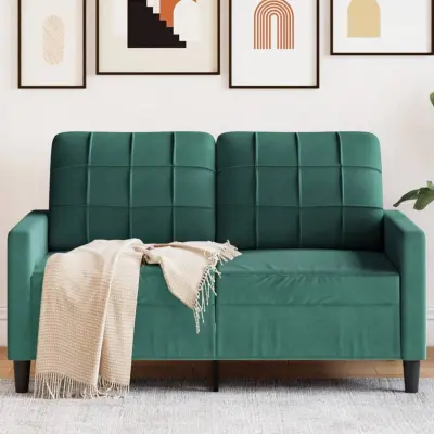 The Living Store Dvosed temno zelen 120 cm žamet - Dvosed