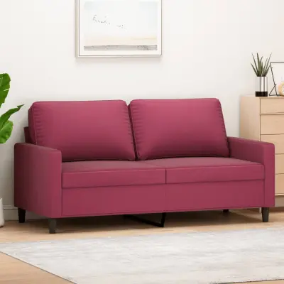 The Living Store Dvosed vinsko rdeč 140 cm žamet - Dvosed