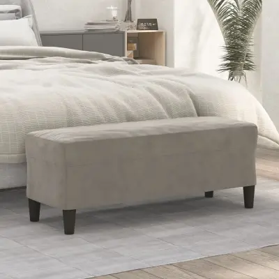 The Living Store Klop svetlo siva 100x35x41 cm žamet - Klop
