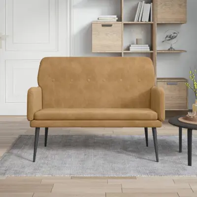 The Living Store Klop rjava 108x79x79 cm žamet - Klop