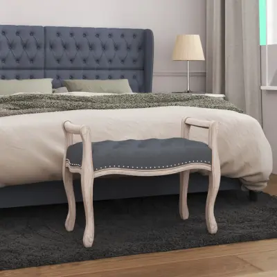 The Living Store Klop temno siva 80x45x60 cm žamet - Klop