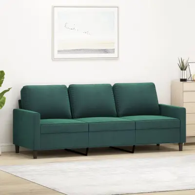 The Living Store Kavč trosed temno zelen 180 cm žamet - Trosed