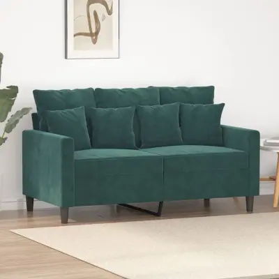 The Living Store Dvosed temno zelen 120 cm žamet - Dvosed