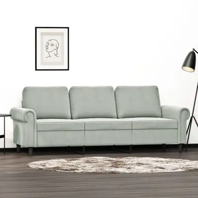 The Living Store Trosed svetlo siv 180 cm žamet - Trosed