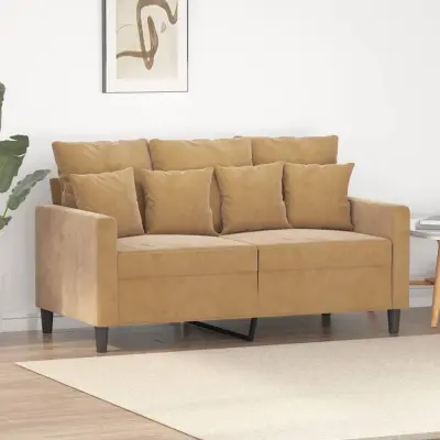 The Living Store Kavč dvosed rjav 120 cm žamet - Dvosed