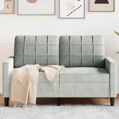 The Living Store Dvosed svetlo siv 120 cm žamet - Dvosed