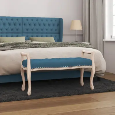 The Living Store Klop modra 110x45x60 cm žamet - Klop