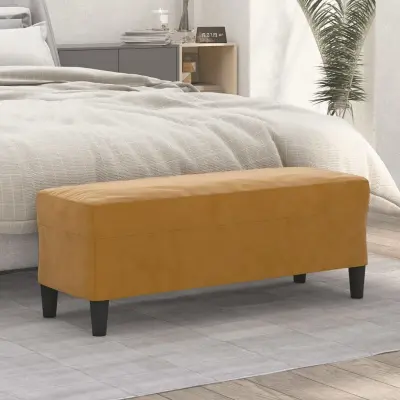 The Living Store Klop rjava 100x35x41 cm žamet - Klop