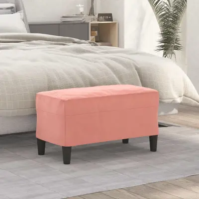 The Living Store Klop roza 70x35x41 cm žamet - Klop
