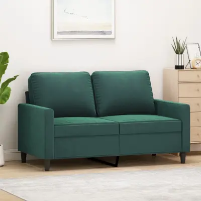 The Living Store Dvosed temno zelen 120 cm žamet - Dvosed