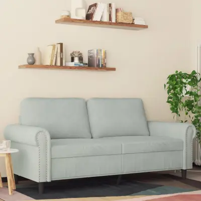 The Living Store Dvosed svetlo siv 140 cm žamet - Dvosed