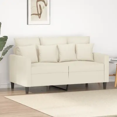 The Living Store Kavč dvosed krem 120 cm žamet - Dvosed