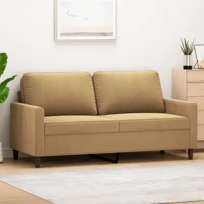 The Living Store Kavč dvosed rjav 140 cm žamet - Dvosed