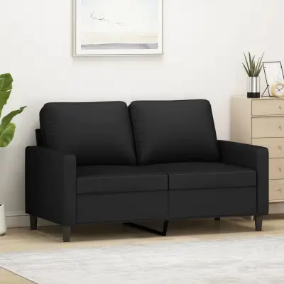 The Living Store Kavč dvosed črn 120 cm žamet - Dvosed
