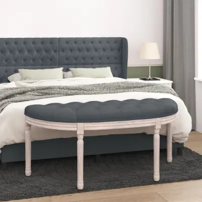 The Living Store Klop temno siva 110,5x45x49 cm žamet - Klop