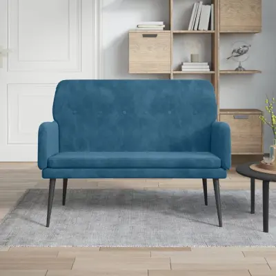 The Living Store Klop modra 108x79x79 cm žamet - Klop