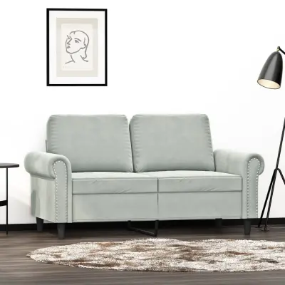 The Living Store Dvosed svetlo siv 120 cm žamet - Dvosed