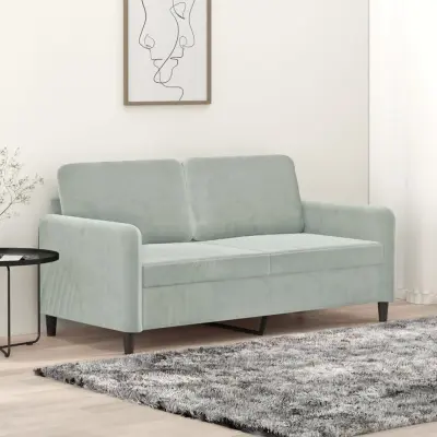 The Living Store Dvosed svetlo siv 140 cm žamet - Dvosed