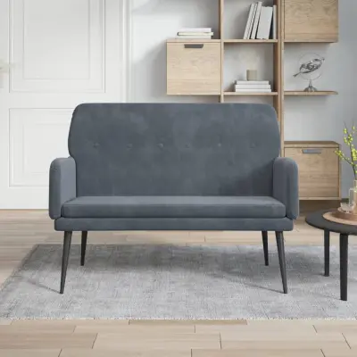 The Living Store Klop temno siva 108x79x79 cm žamet - Klop