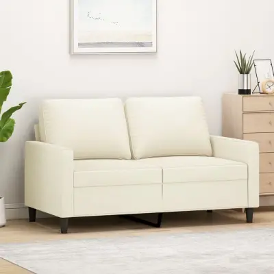 The Living Store Kavč dvosed krem 120 cm žamet - Dvosed