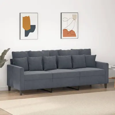 The Living Store Trosed temno siv 180 cm žamet - Trosed