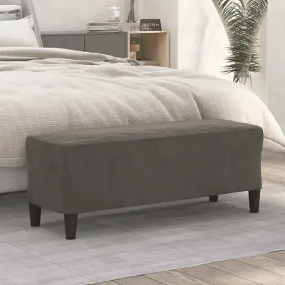 The Living Store Klop temno siva 100x35x41 cm žamet - Klop