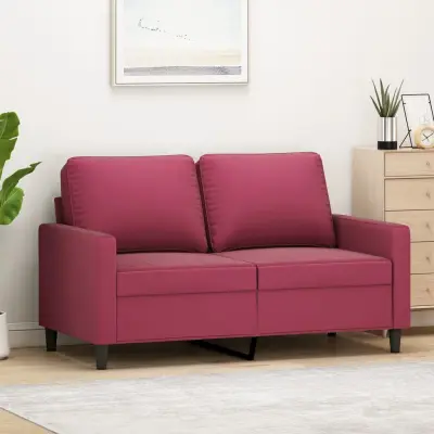 The Living Store Dvosed vinsko rdeč 120 cm žamet - Dvosed