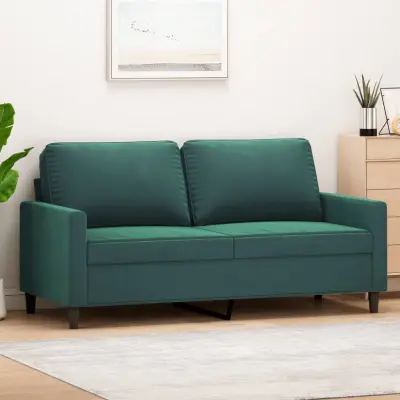 The Living Store Dvosed temno zelen 140 cm žamet - Dvosed