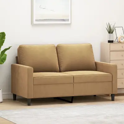 The Living Store Kavč dvosed rjav 120 cm žamet - Dvosed