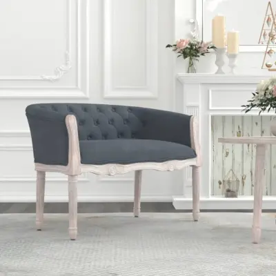 The Living Store Klop temno siva 98x56x69 cm žamet - Klop