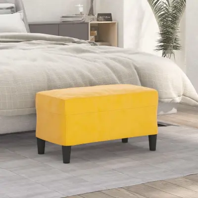 The Living Store Klop rumena 70x35x41 cm žamet - Klop