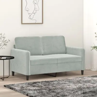 The Living Store Dvosed svetlo siv 120 cm žamet - Dvosed