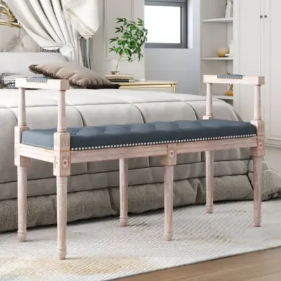 The Living Store Klop temno siva 110x40x70 cm žamet - Klop