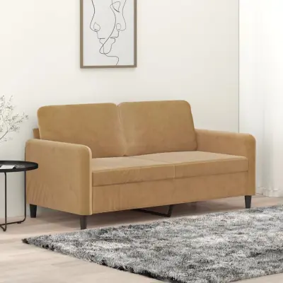 The Living Store Kavč dvosed rjav 140 cm žamet - Dvosed