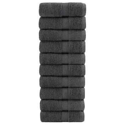 The Living Store Premium brisače SOLUND 10 kos antracit 30x50 cm 600 g/m2 - Brisača Za Goste