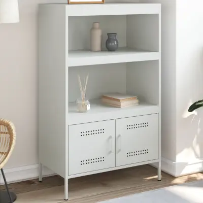 The Living Store Visoka omara bela 68x39x113 cm jeklo - Visoka Omara