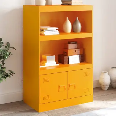 The Living Store Komoda gorčično rumena 67x39x107 cm jeklo - Komoda