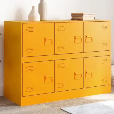 The Living Store Komoda gorčično rumena 99x39x73 cm jeklo - Komoda